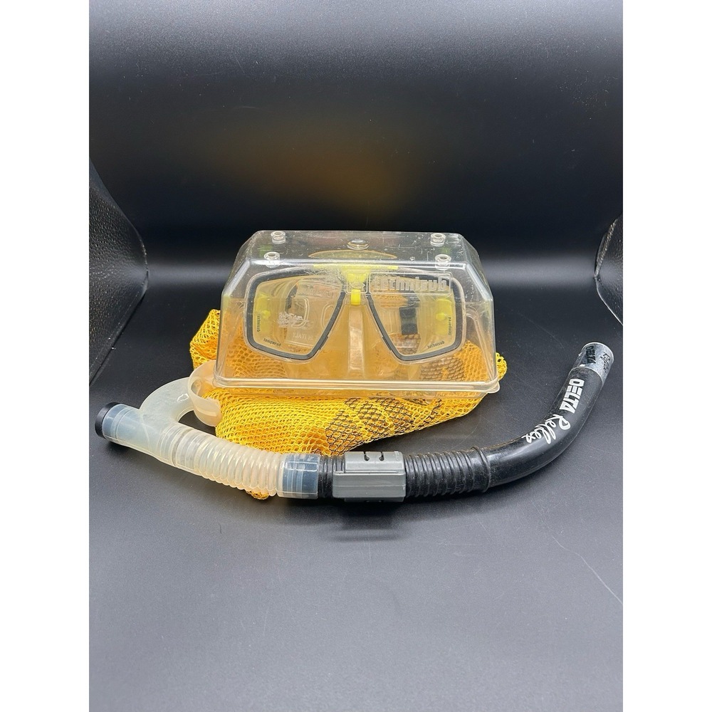 Vtg Technisub Aqualung Dive Mask & Delta Reflex Snorkel Set Scuba